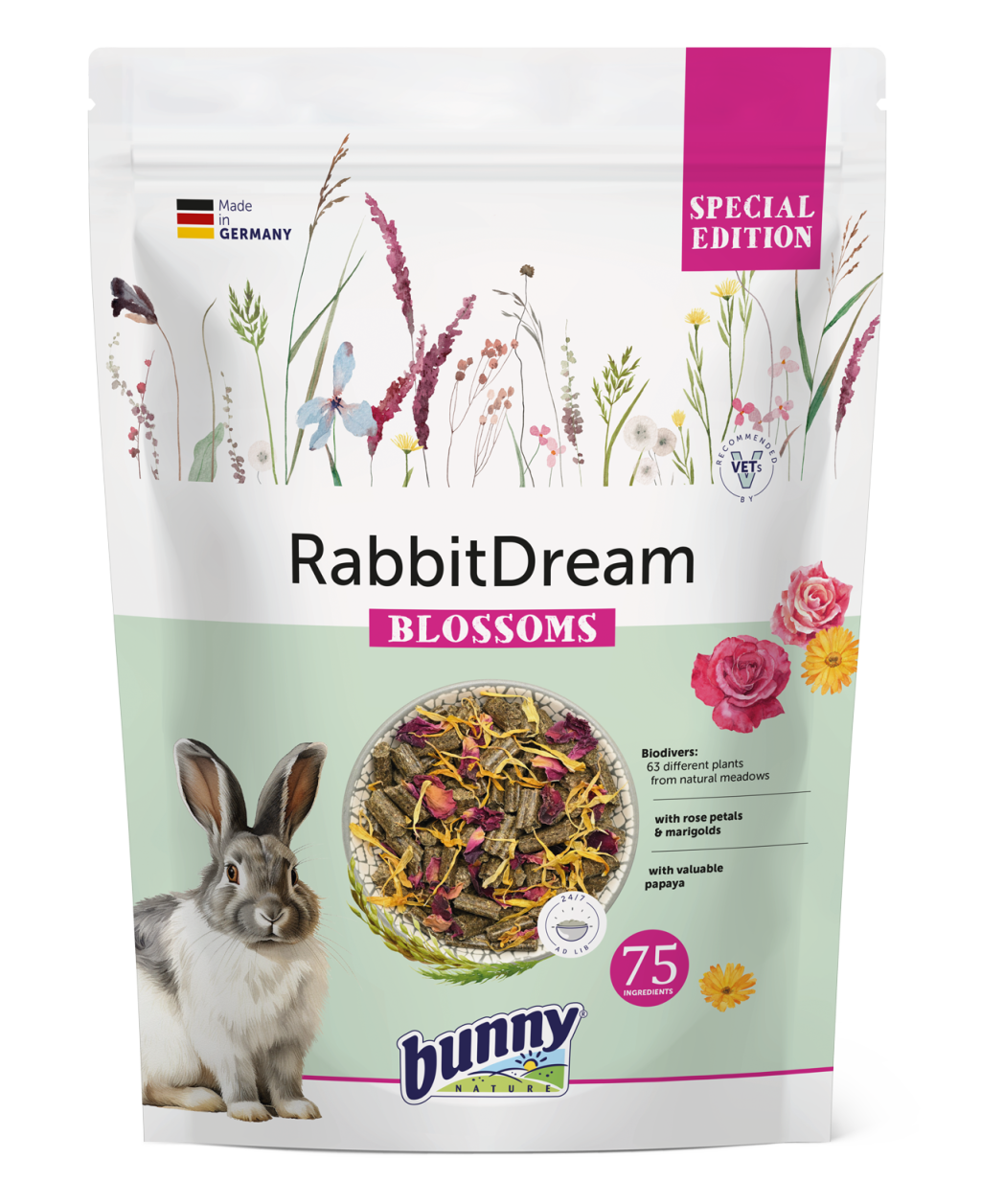 Bunny Nature Rabbit Dream Blossoms Pellets for Rabbits