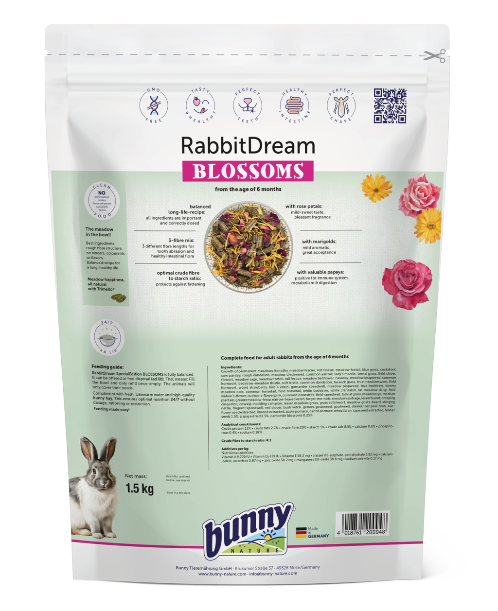 Bunny Nature Rabbit Dream Blossoms Pellets for Rabbits